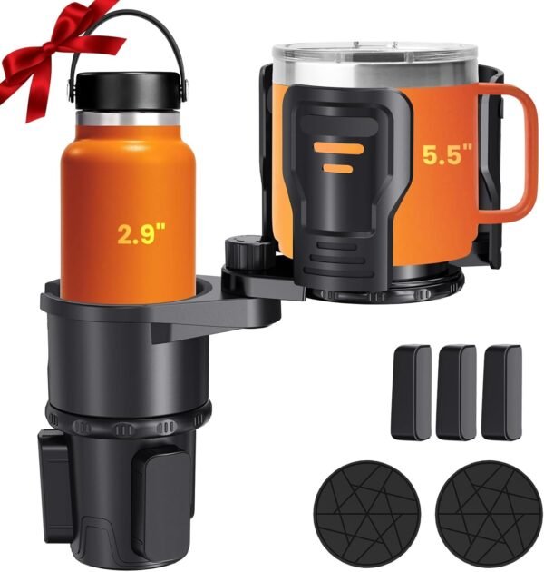 UNIWA 2-in-1 Car Cup Holder Expander & Adapter