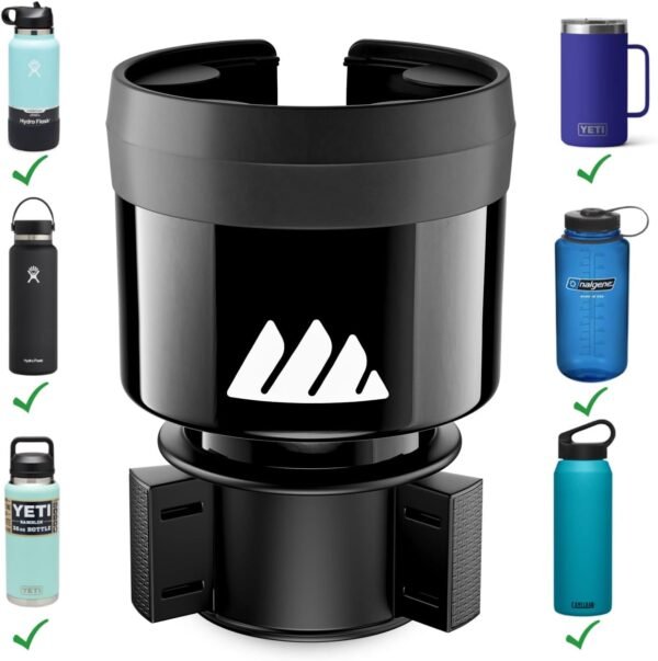 Car Cup Holder Expander for Large Bottles, Adjustable Base