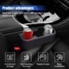 Multifunctional Car Cup Holder Organizer with Leather Cover