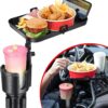 Versatile 2-in-1 Cup Holder & Food Tray for Car Travel