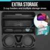 Compact Center Console Organizer with Cup Holders – Black