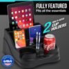 Compact Center Console Organizer with Cup Holders – Black
